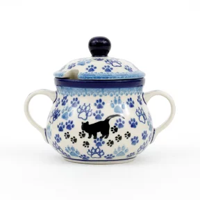 Cukiernica ceramiczna z uchwytami 035 h-9,5cm <br> 1771X Czarny kot